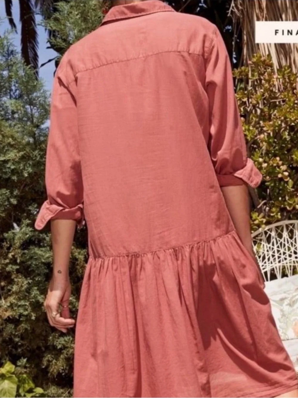 Grayson Frank and Eileen Changemaker Drop Waist Shirt Dress Rosewood Lagenlook